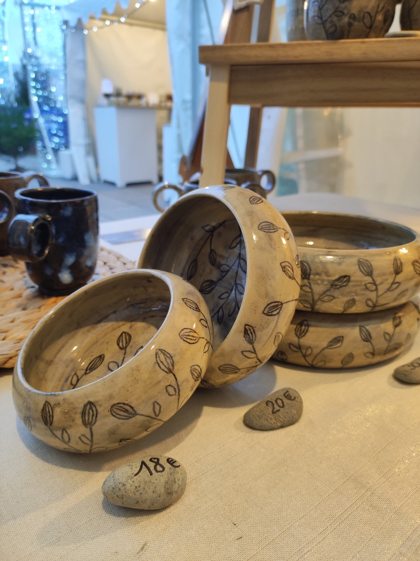 Assiette à rebord (petite)- Gris végétal