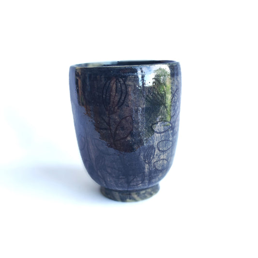 Small double-eared cup - Earth and Mist