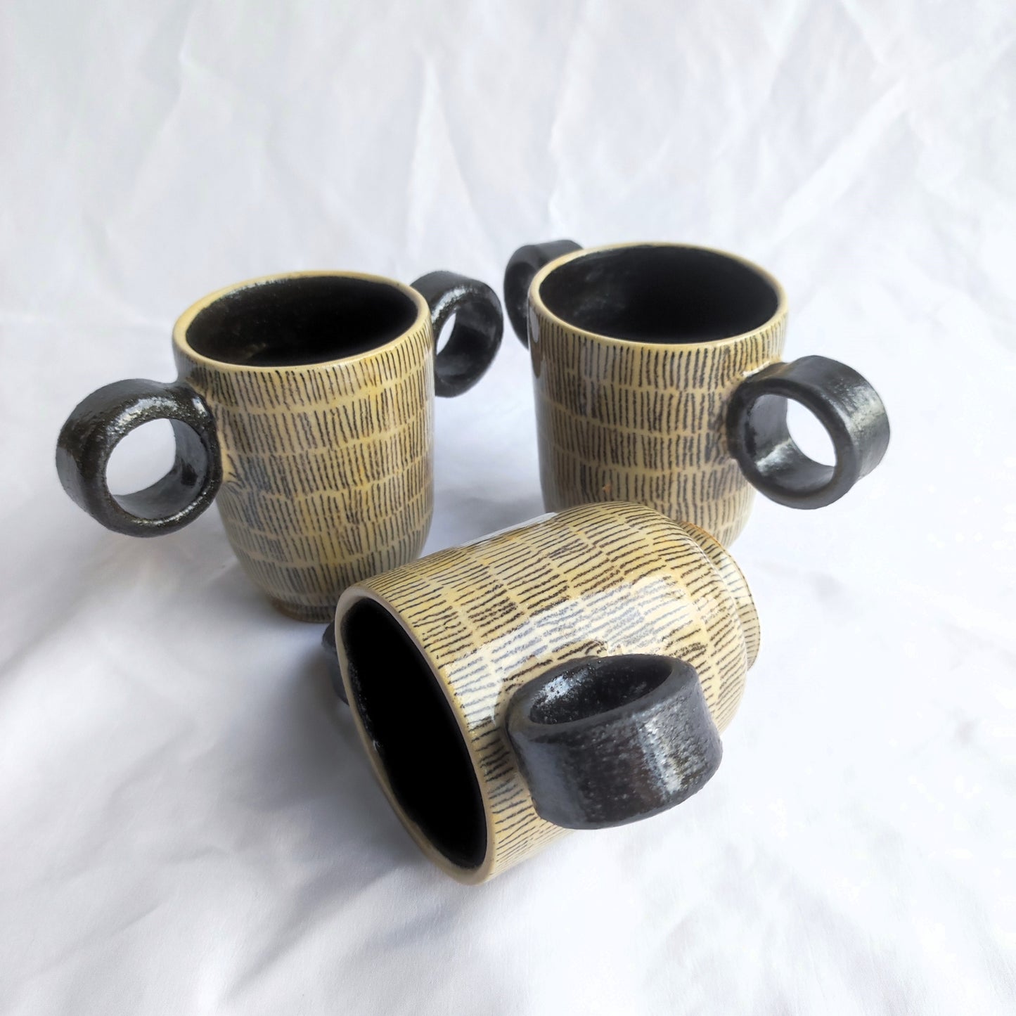 Small double-eared cup - Earth and Mist