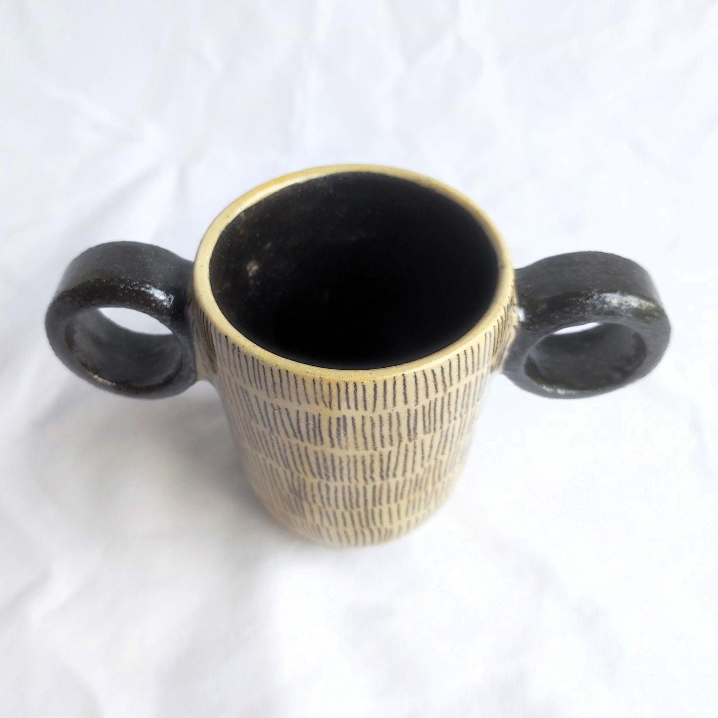 Small double-eared cup - Earth and Mist