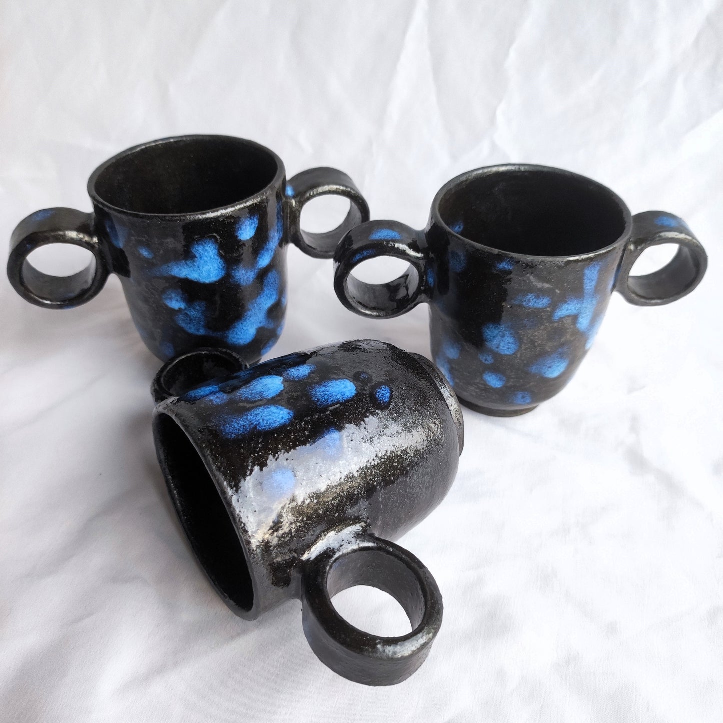 Small double-eared cup - Earth and Mist