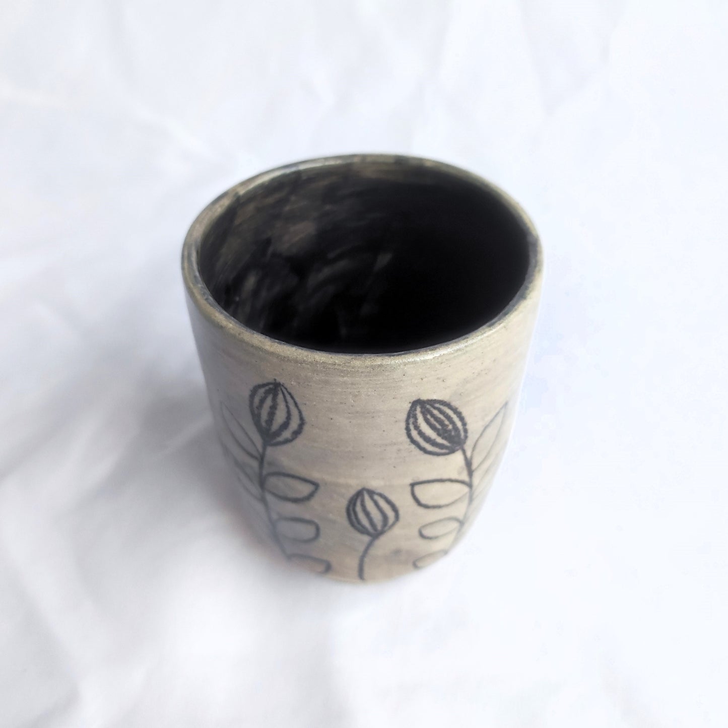 Small double-eared cup - Earth and Mist