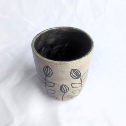 Small double-eared cup - Earth and Mist