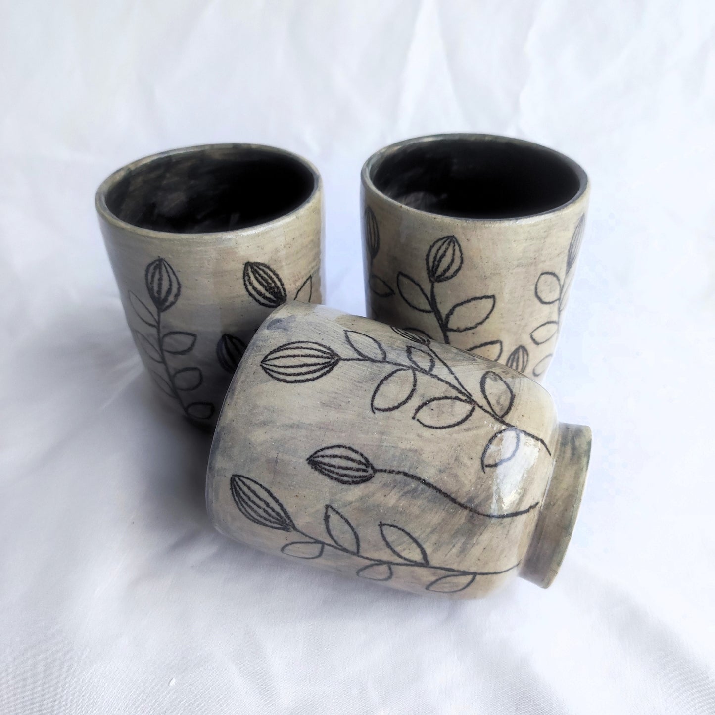 Small double-eared cup - Earth and Mist