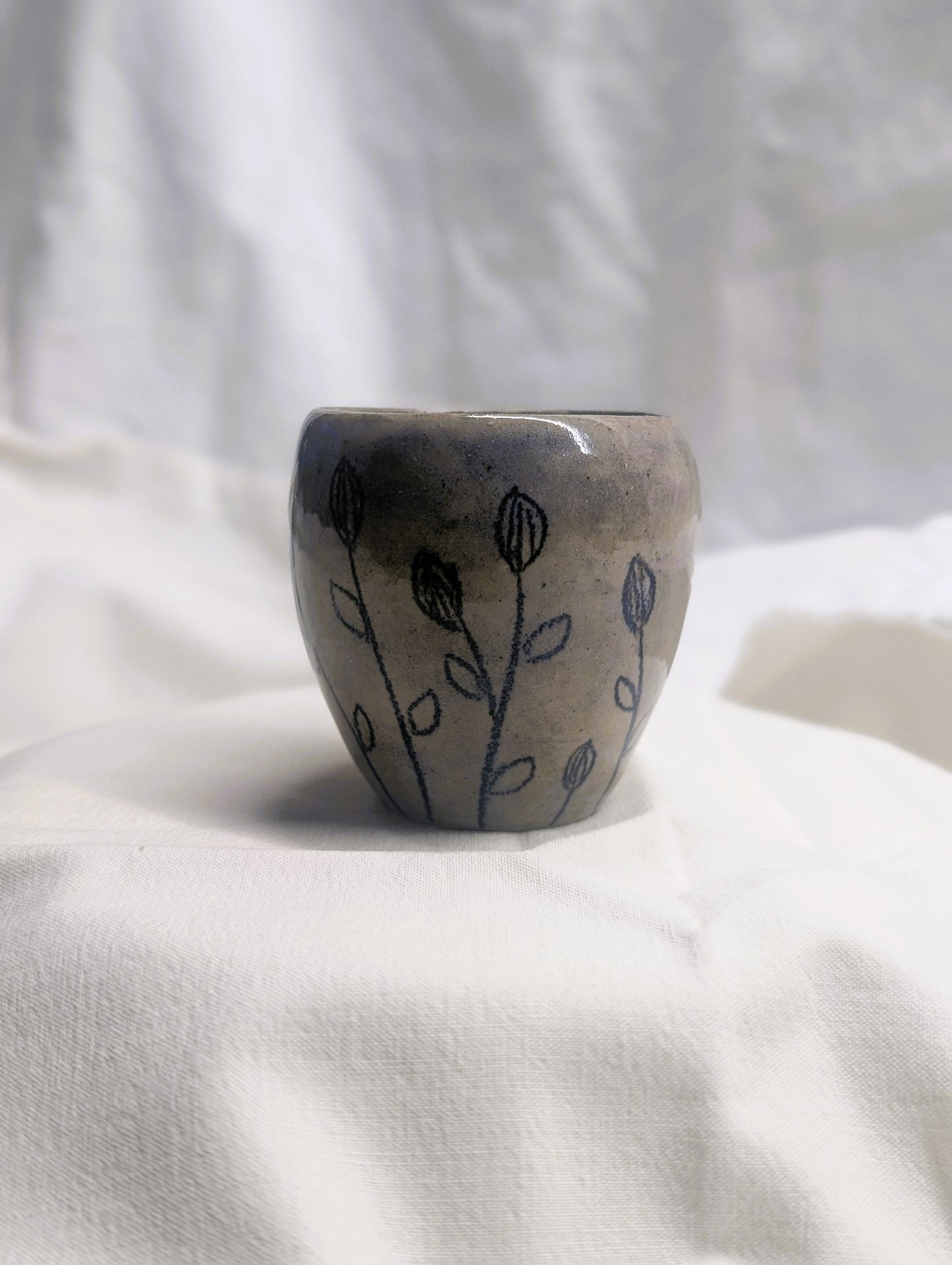 Small double-eared cup - Earth and Mist