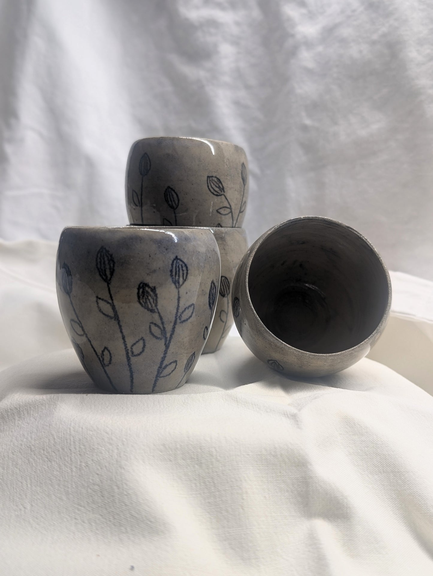 Small double-eared cup - Earth and Mist
