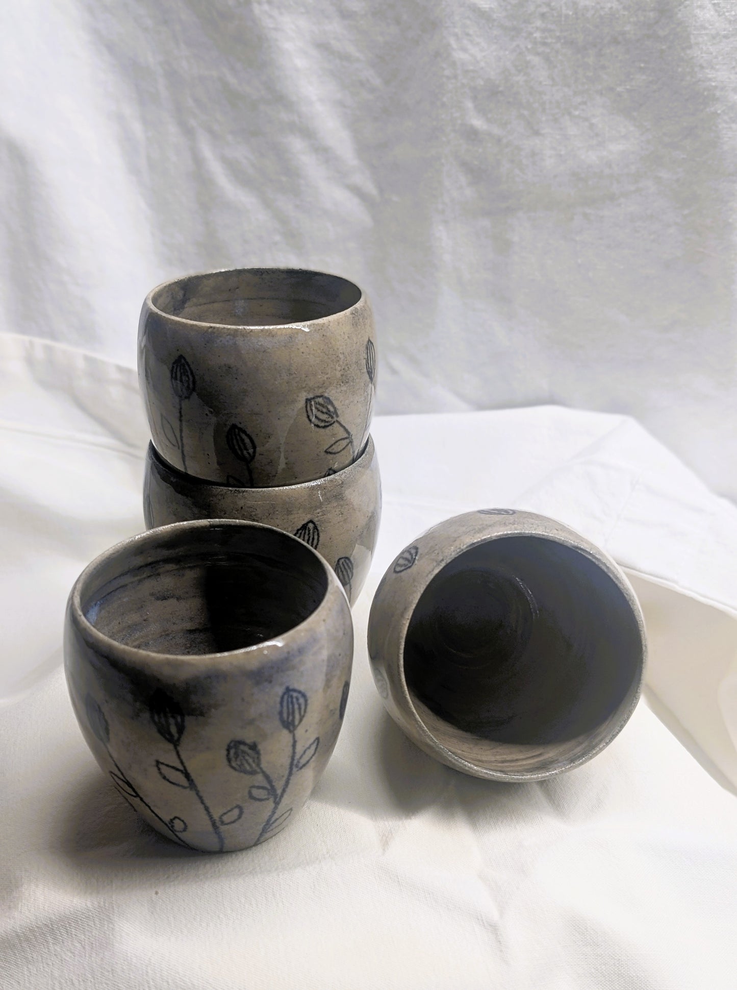 Small double-eared cup - Earth and Mist
