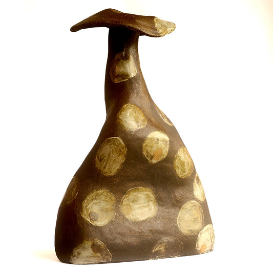 Polka dot vase - Brown earth