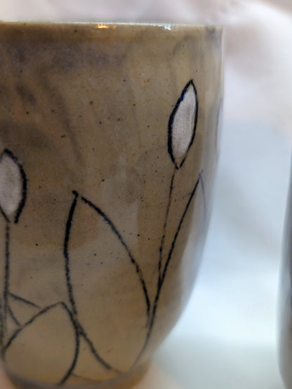 Petite tasse - Gris fleurs