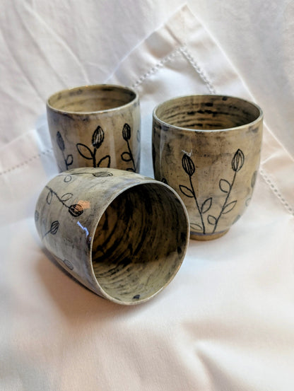 Small double-eared cup - Earth and Mist