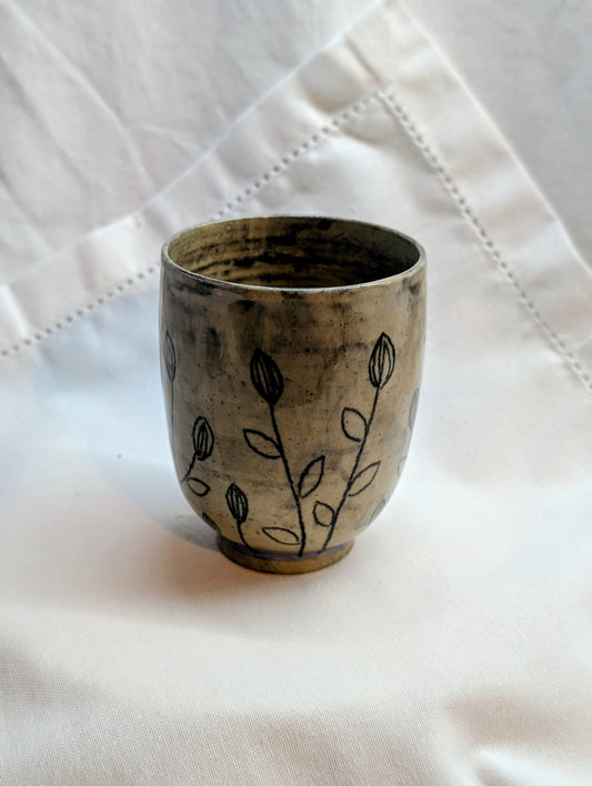 Small double-eared cup - Earth and Mist