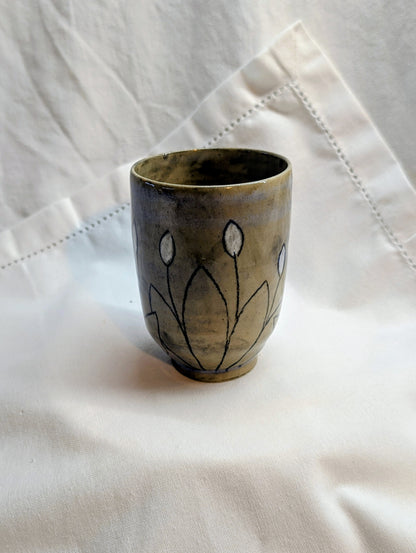 Petite tasse - Gris fleurs