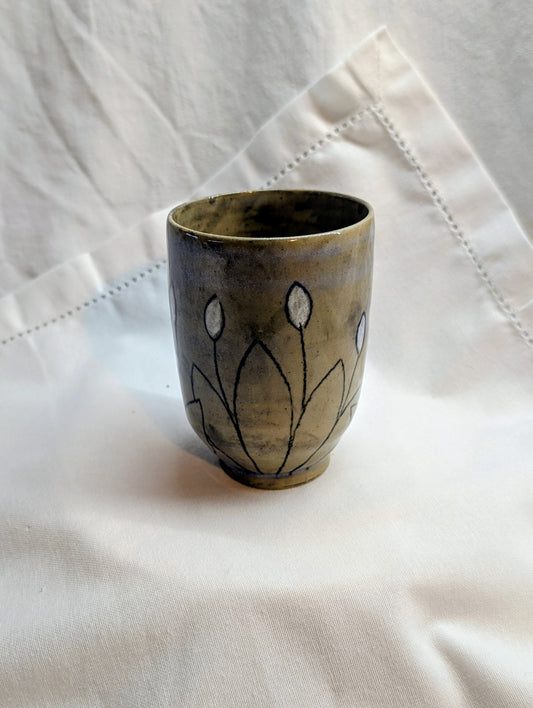 Petite tasse - Gris fleurs