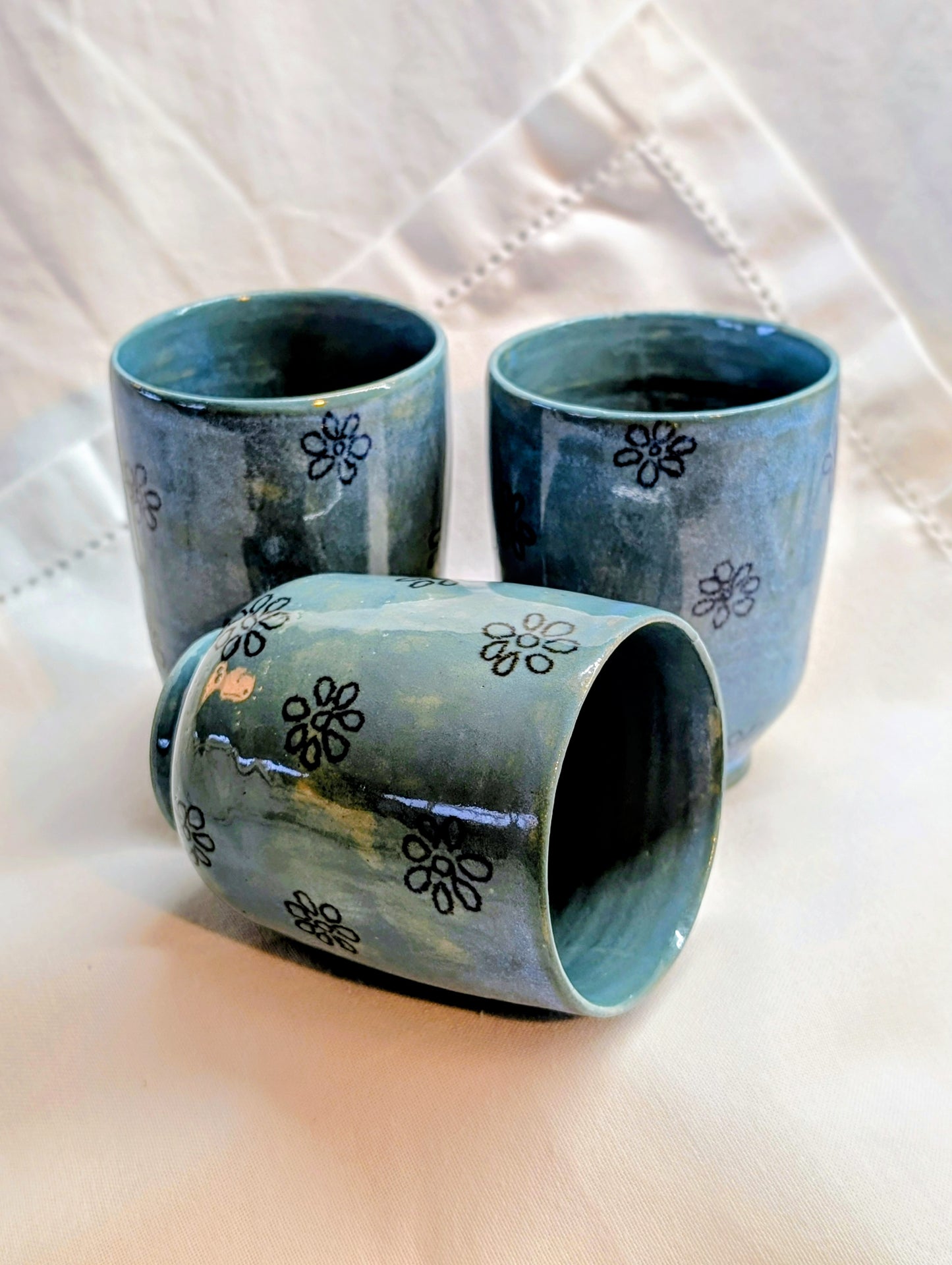 Petite tasse - bleue petites fleurs